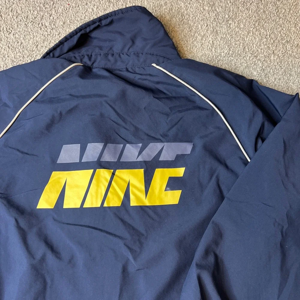 vtg y2k Nike jacket boys large Navy Yellow‎ Lined Track Jacket Zip Up Athletic